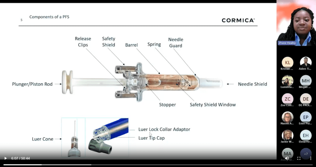 Understanding Critical Components of Pre-Filled Syringes Webinar screenshot Cormica