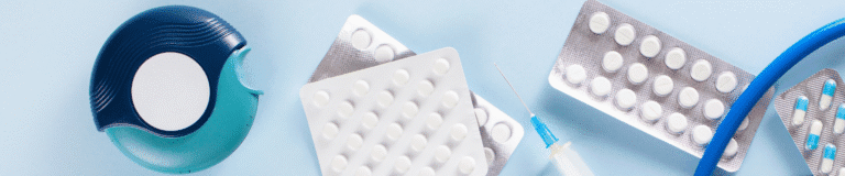 Medical device and pharmaceutical products including inhaler device, blister packaging, syringe, tubing and capsules, representing testing across the product lifecycle