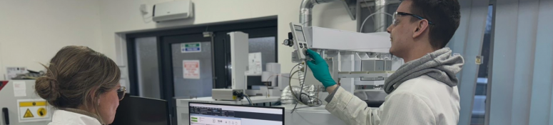 Cormica scientists using PAL3 Series II autosampler with GC-MS for chemical characterisation of medical device materials.